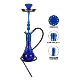 Chakra 2 Schlauch Aluminium Shisha Blau (Shisha SET)