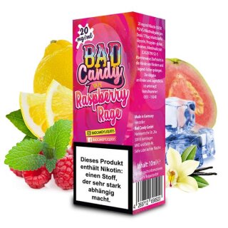 BAD CANDY - Raspberry Rage Nikotinsalz 10ml / 10mg / 20mg mit Steuerzeichen