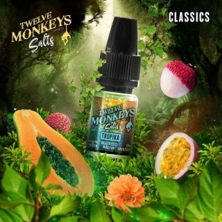 TWELVE MONKEYS - Tropika (Guave, Lychee, Papaya) 10ml Nikotinsalz Liquid mit Steuerzeichen